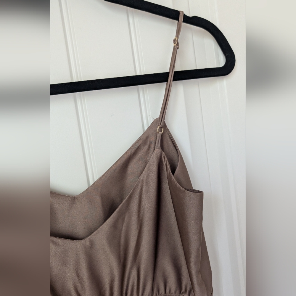 Show Me Your Mumu Faith Satin Maxi Dress In Dune - Picture 7 of 11
